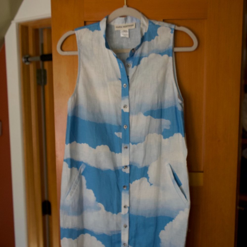 Mara Hoffman Cloud Print Linen Dress